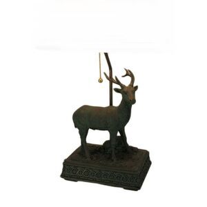 Verdigris Patina Standing Deer Rustic Table Lamp Base Only